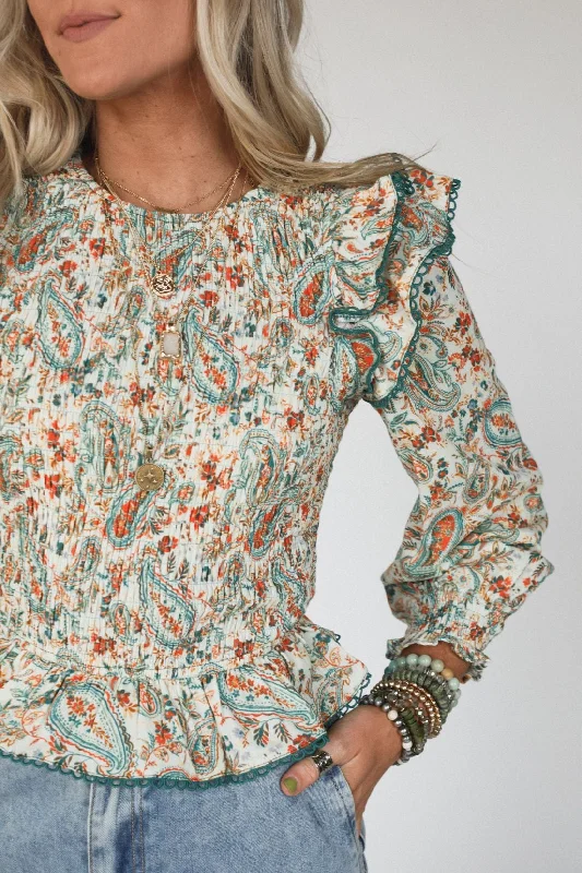 Liliya Floral Top - Cream