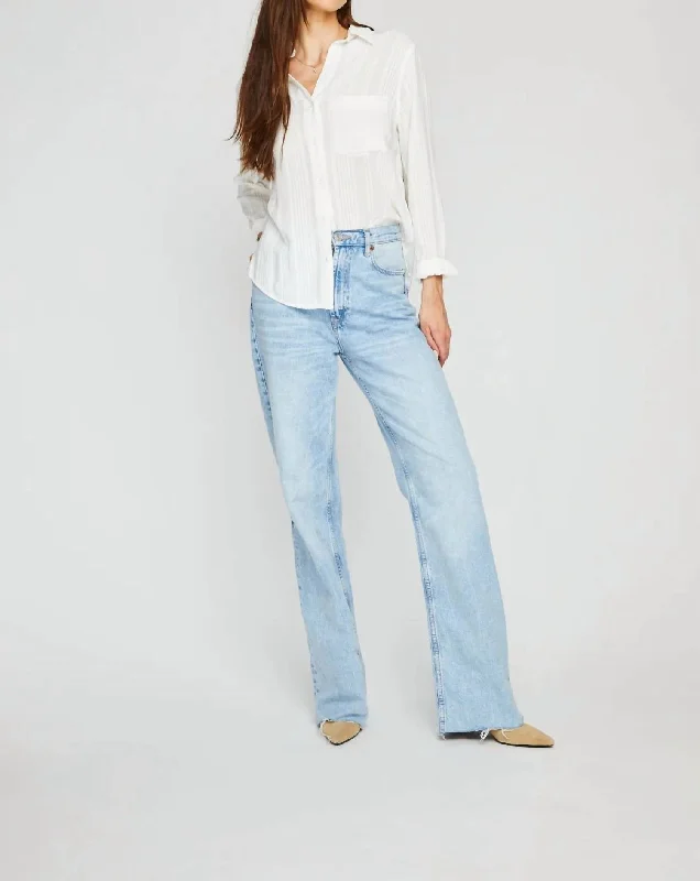 Paige Textured Cotton Shirt In White