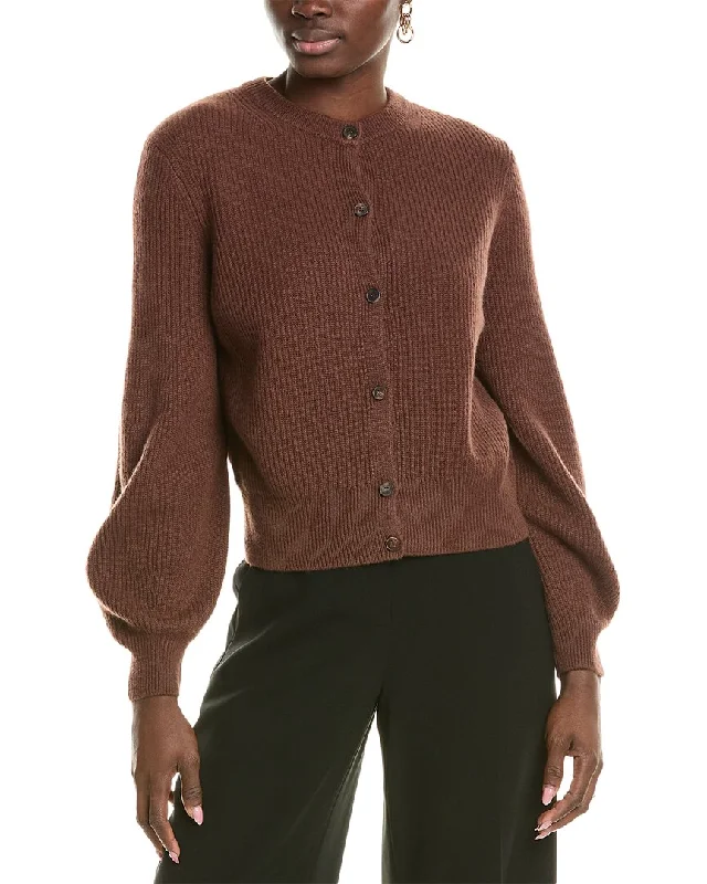 Lafayette 148 New York Ribbed Cashmere Cardigan Office sweaters