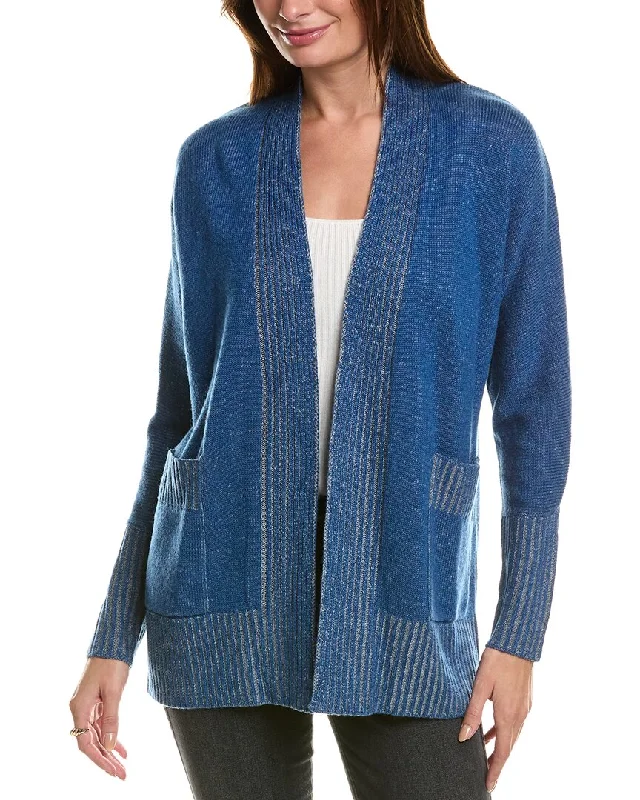 Forte Cashmere Plaited Wool & Cashmere-Blend Cardigan Silk-blend sweaters