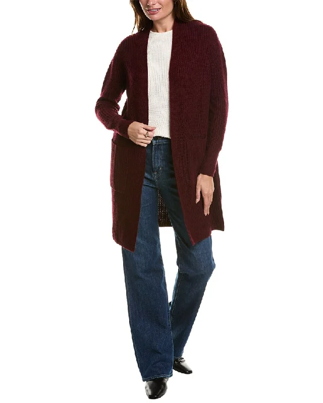 Forte Cashmere Rib Long Wool & Cashmere-Blend Cardigan Discounted sweaters