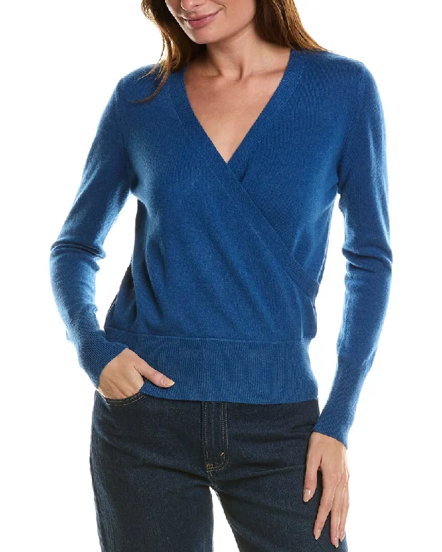 Forte Cashmere Rib Surplice Cashmere Pullover Men's wool sweaters discount