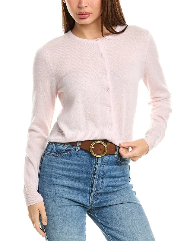 Forte Cashmere Cropped Cashmere Cardigan V-neck sweaters