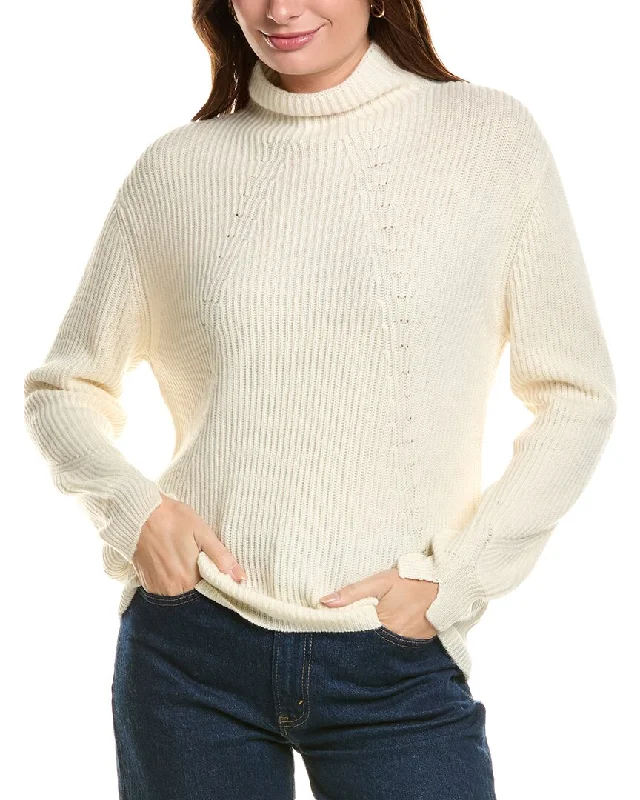 Forte Cashmere Fashioned Rib Funnel Neck Wool & Cashmere-Blend Sweater Water-resistant sweaters Forte Cashmere Fashioned Rib Funnel Neck Wool & Cashmere-Blend Sweater Water-resistant sweaters