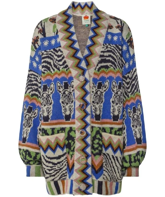 Farm Rio Women's Zebra Ainika Cardigan, L Levi's sweaters