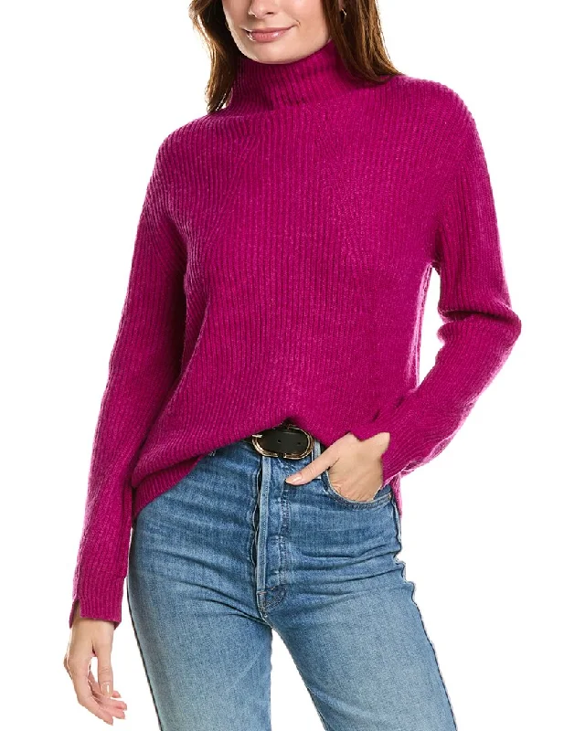 Forte Cashmere Fashioned Rib Funnel Neck Wool & Cashmere-Blend Sweater Best sweaters for cold weather Forte Cashmere Fashioned Rib Funnel Neck Wool & Cashmere-Blend Sweater Best sweaters for cold weather