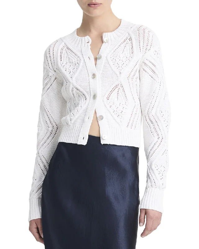 Vince Diamond Cable Cardigan Mohair sweaters