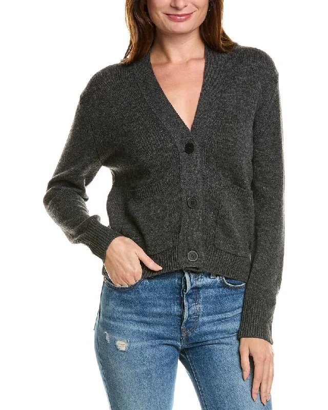 Forte Cashmere Pocket V-Neck Wool & Cashmere-Blend Cardigan Women's sweaters
