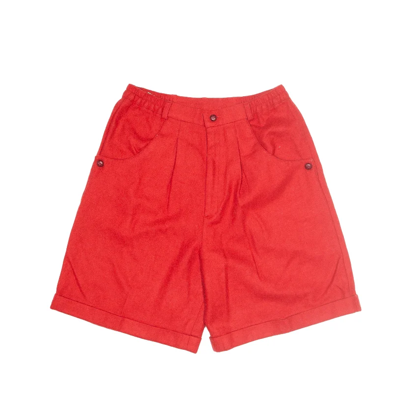 Casual Shorts Red 90s Regular Wool Womens S W26 Soft-touch sweaters