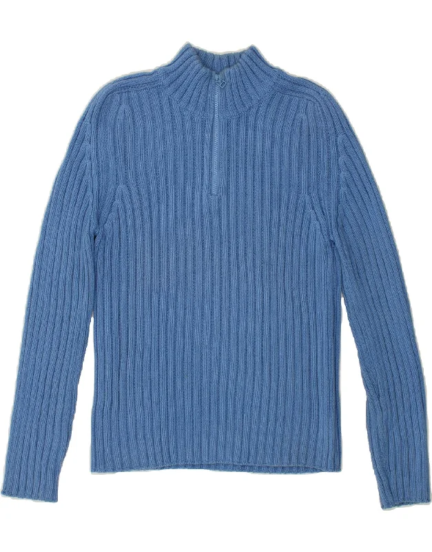 HENRY COTTONS Womens Zip Neck Jumper Sweater UK 14 Large Blue Cotton Boho-style sweaters HENRY COTTONS Womens Zip Neck Jumper Sweater UK 14 Large Blue Cotton Boho-style sweaters