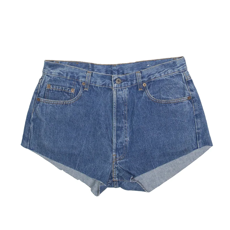 LEVI'S 501 Raw Hem Denim Shorts Blue Regular Womens M W32 Best sweaters for casual wear