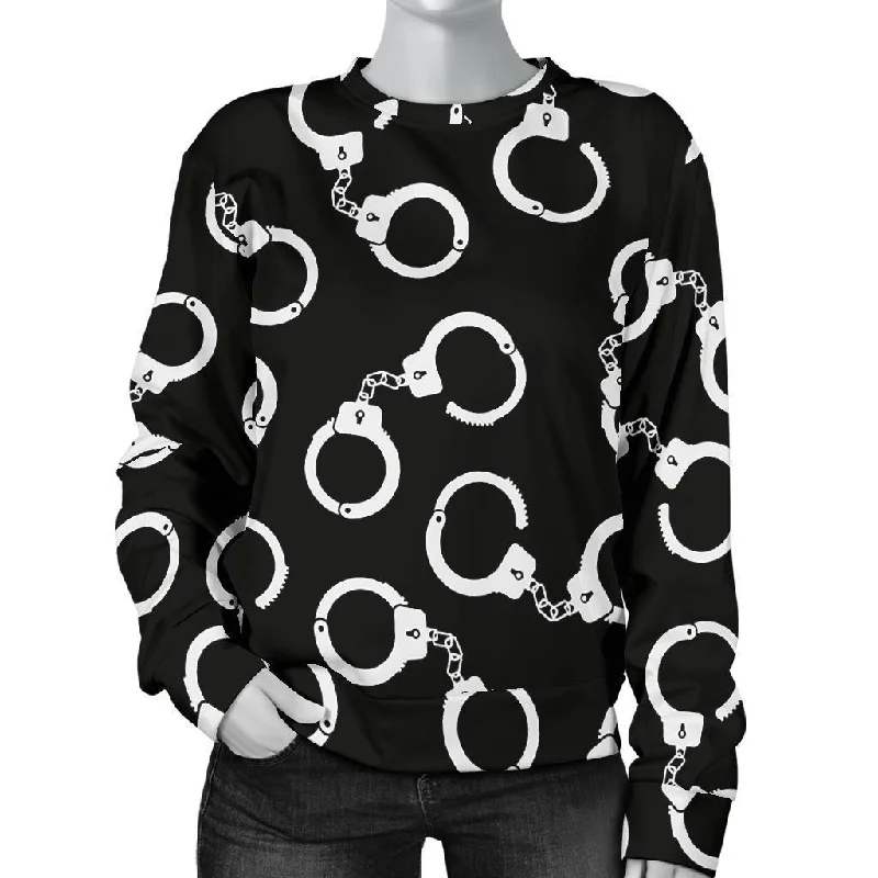 Police Shackle Pattern Print Women's Sweatshirt Premium sweaters