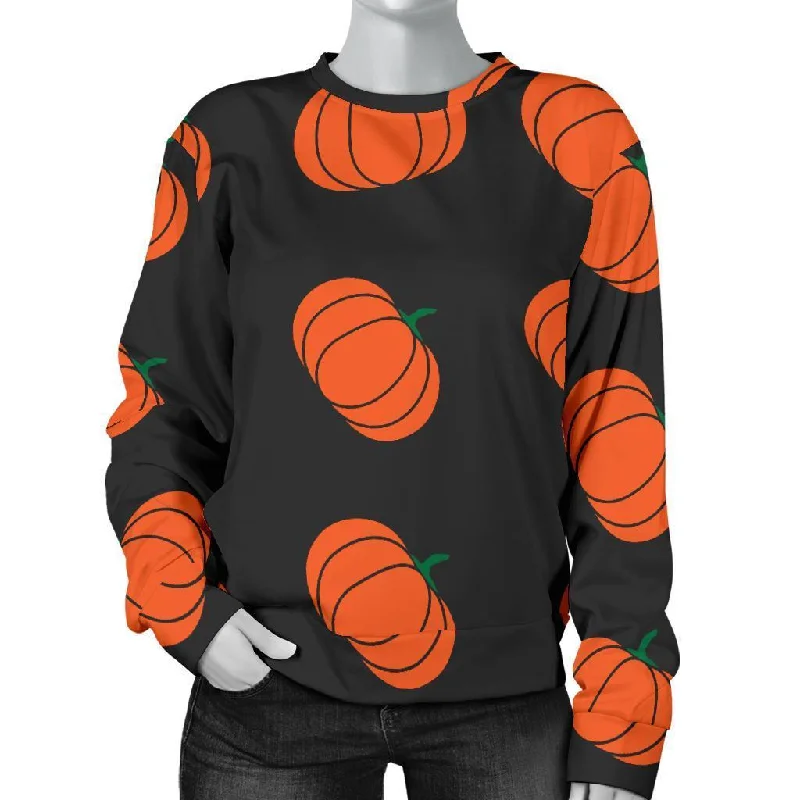Pumpkin Print Pattern Women's Sweatshirt Men's wool sweaters discount
