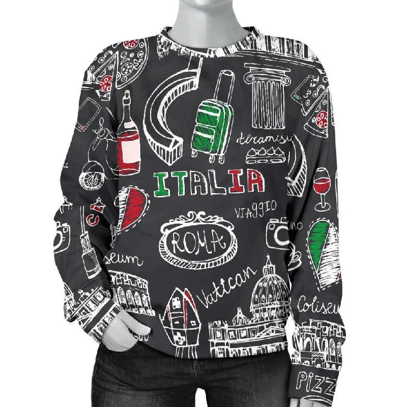 Rome Italy Pattern Print Women's Sweatshirt Minimalist sweaters