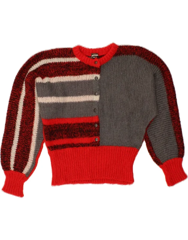 VINTAGE Womens Crew Neck Jumper Sweater UK 14 Medium Multicoloured Wrinkle-resistant sweaters VINTAGE Womens Crew Neck Jumper Sweater UK 14 Medium Multicoloured Wrinkle-resistant sweaters