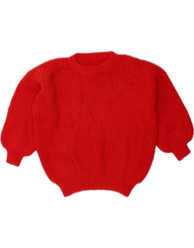 VINTAGE Womens Oversized 3/4 Sleeve Crew Neck Jumper Sweater UK 18 XL Red Edgy sweaters VINTAGE Womens Oversized 3/4 Sleeve Crew Neck Jumper Sweater UK 18 XL Red Edgy sweaters
