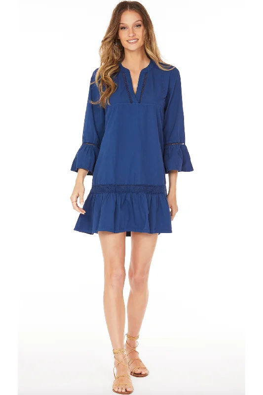 3/4 RUFFLE SLEEVE SHORT DRESS Best mini dresses for tall women
