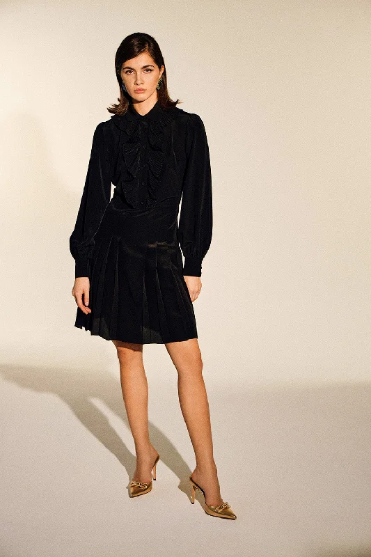 Rosa Silk Dress | Midnight Black Vintage mini dresses