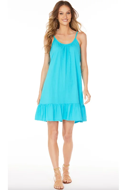 SHIRRED CAMI RUFFLE DRESS Sleeveless mini dresses