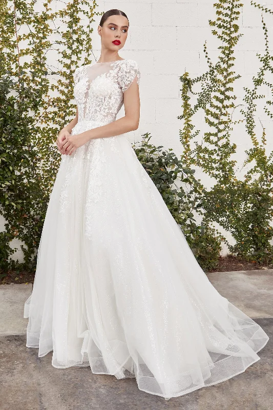 Cinderella Divine A1082W: Enchanting Floral Applique Wedding Gown for the Modern Bride Sheer Wedding Dress Cinderella Divine A1082W: Enchanting Floral Applique Wedding Gown for the Modern Bride Sheer Wedding Dress