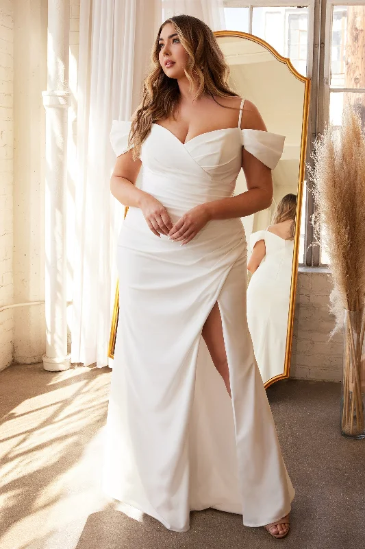 Cinderella Divine: KV1057W Wedding Dress - Embrace Your Curves in Style Elegant Satin Dress Cinderella Divine: KV1057W Wedding Dress - Embrace Your Curves in Style Elegant Satin Dress
