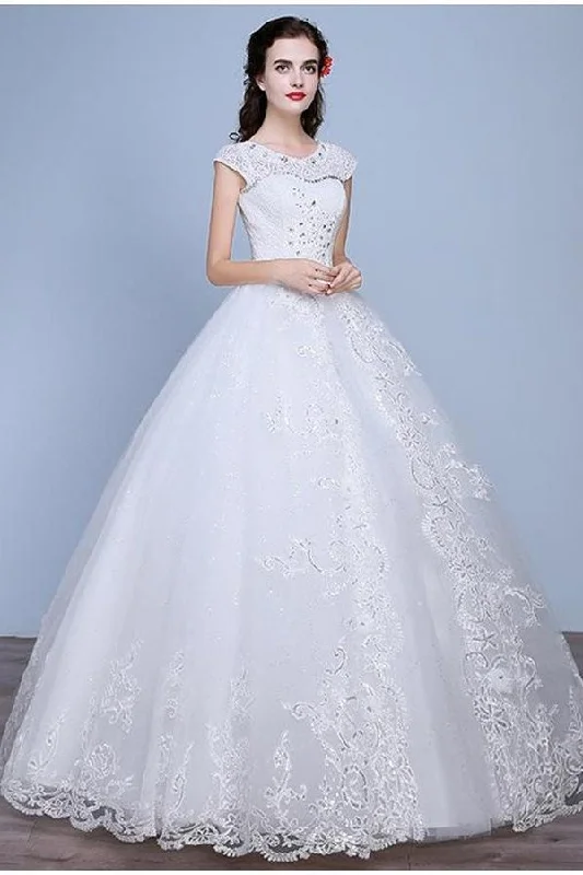 Elegant Open Back Lace Up Long Tulle Lace Ball Gown Wedding Dress Strapless Lace Dress Elegant Open Back Lace Up Long Tulle Lace Ball Gown Wedding Dress Strapless Lace Dress