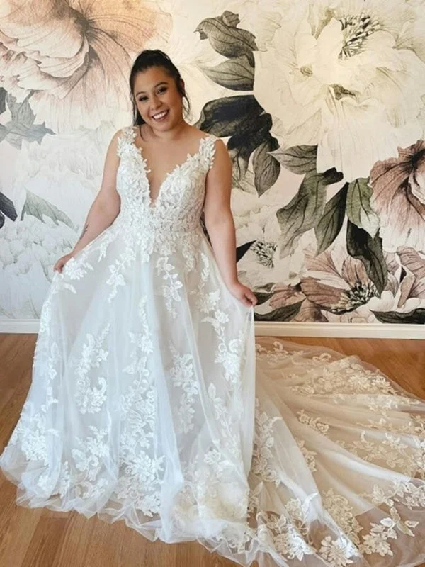 V Neck Backless White Lace Long Prom Dresses, White Lace Wedding Dresses, White Formal Evening Dresses Beaded Lace Wedding V Neck Backless White Lace Long Prom Dresses, White Lace Wedding Dresses, White Formal Evening Dresses Beaded Lace Wedding