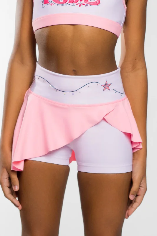 Asymmetrical Flouncy Skirt in Pink Crush Button-front unclassified skirts
