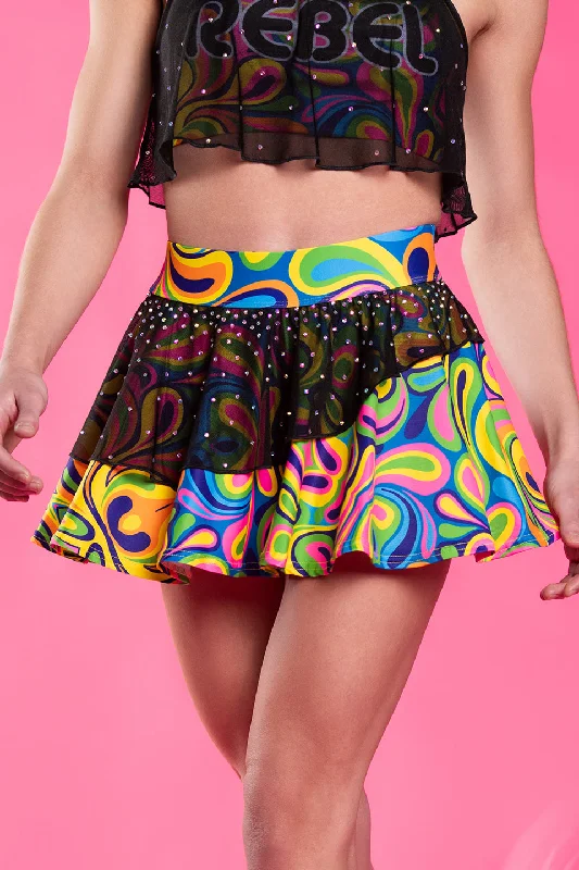 Asymmetrical Ruffle Skirt in Glam Groove Low-rise unclassified skirts