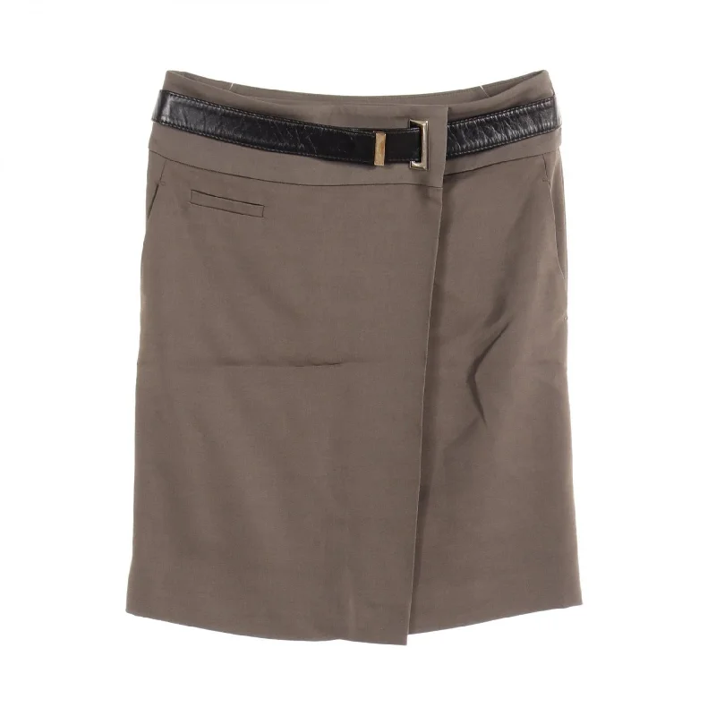 Gucci Rayon Wool Leather Skirt Pleated unclassified skirts