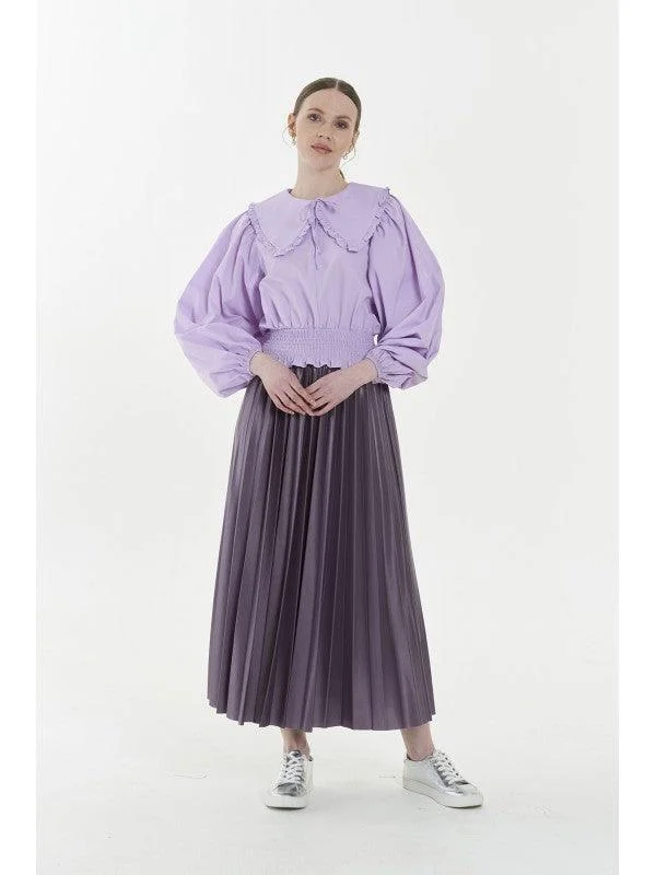 PLEAT LAD FAS SKIRT LAVANDER 4203-11 HE Floral unclassified skirts