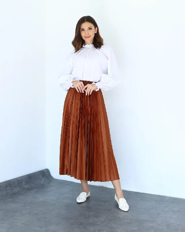 PLEAT LAD FAS SKIRT BROWN 4203-09 Travel unclassified skirts
