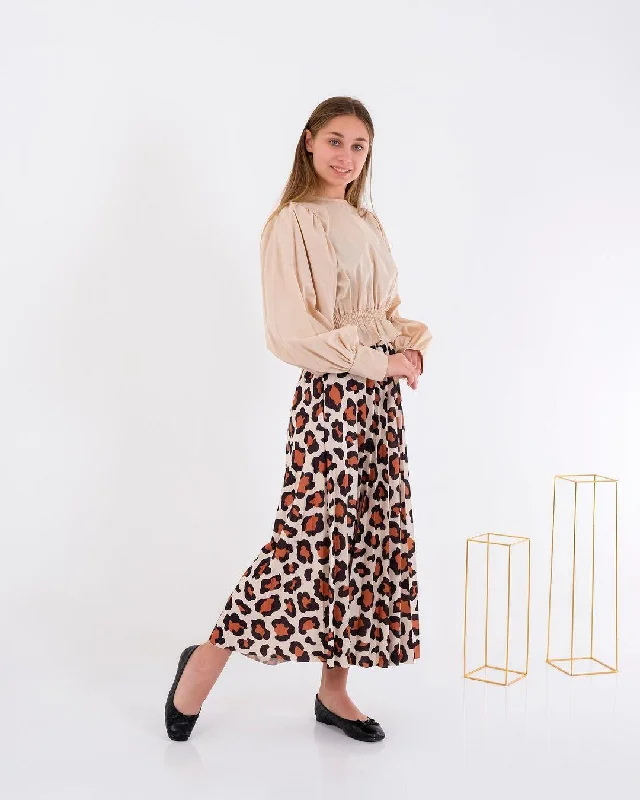 PLEAT LAD FAS SKIRT IN LEOPARD 1206HE Wedding guest unclassified skirts