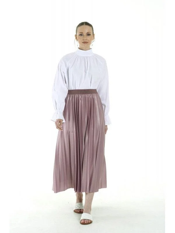 PLEAT LAD FAS SKIRT OLD ROSE 4203-15 HE High-low unclassified skirts