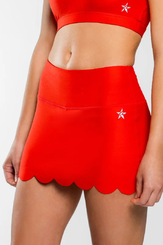Scalloped Skirt in Red Luxury unclassified skirts