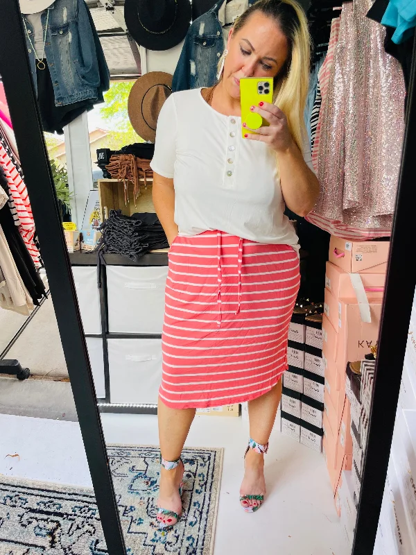 CORAL STRIPE SKIRT Plus size unclassified skirts