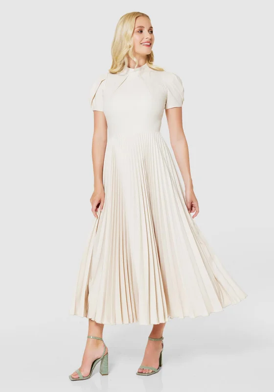 Closet London Pleated Midi Dress, Cream ASOS midi dresses