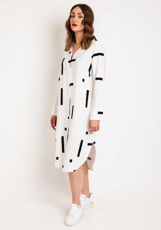 My Soul Contrast Print Midi Shirt Dress, White & Black Best midi dresses for petites My Soul Contrast Print Midi Shirt Dress, White & Black Best midi dresses for petites