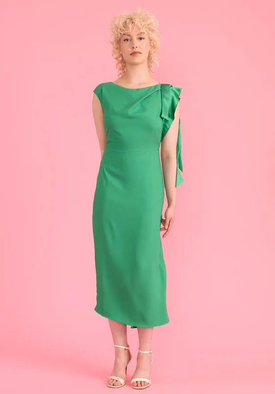 Sisters By Caroline Kilkenny Gianna Shoulder Tie Midi Dress, Green Best midi dresses for casual wear Sisters By Caroline Kilkenny Gianna Shoulder Tie Midi Dress, Green Best midi dresses for casual wear