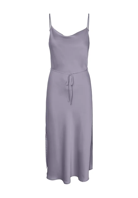 Y.A.S Thea Satin Slip Midi Dress, Lavender Aura Best midi dresses for plus size