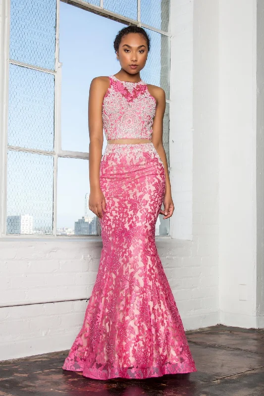Prom Long Mock Two-Piece Formal Homecoming Dress Best maxi dresses for formal events