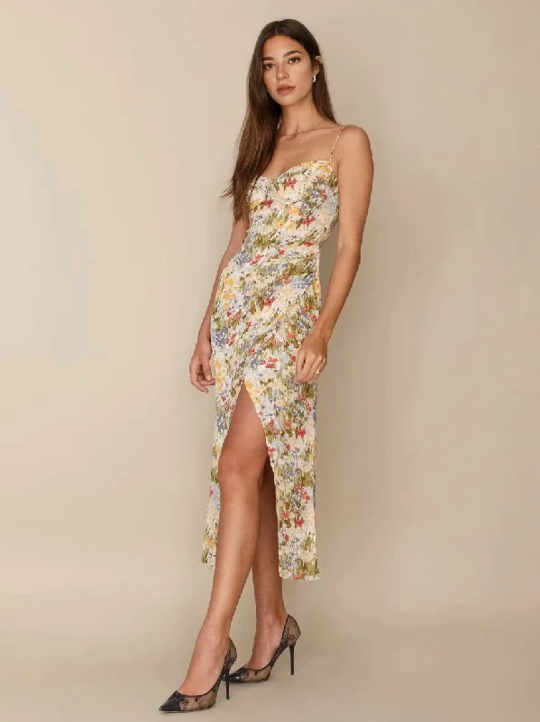 Smile Says It All Floral Tie Front Maxi Dress Summer maxi dresses