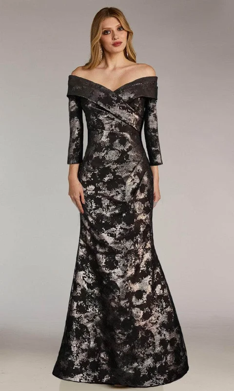 Gia Franco 12270 - Quarter Sleeve Jacquard Evening Dress Modest party dresses