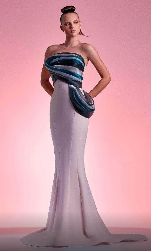 MNM Couture G1203 - Strapless Trumpet Pleated Gown Girls' party dresses