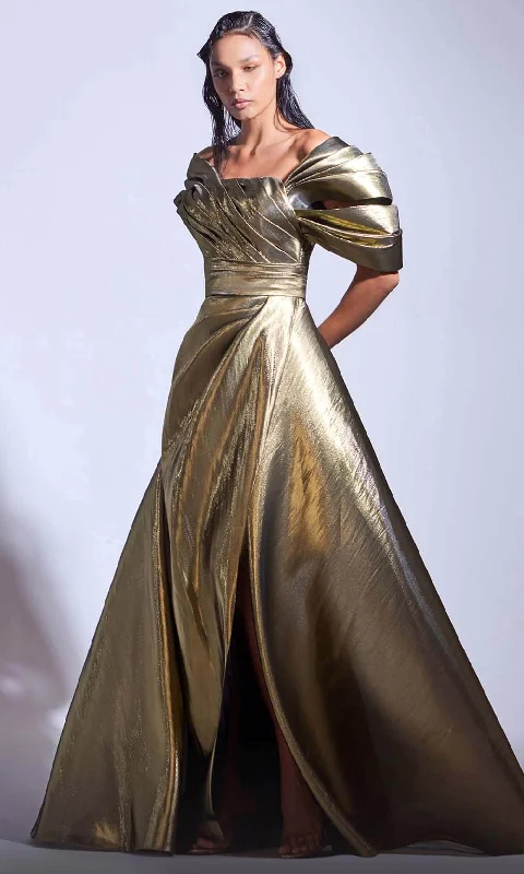 MNM Couture G1726 - Metallic Overskirt Evening Dress Boohoo party dresses