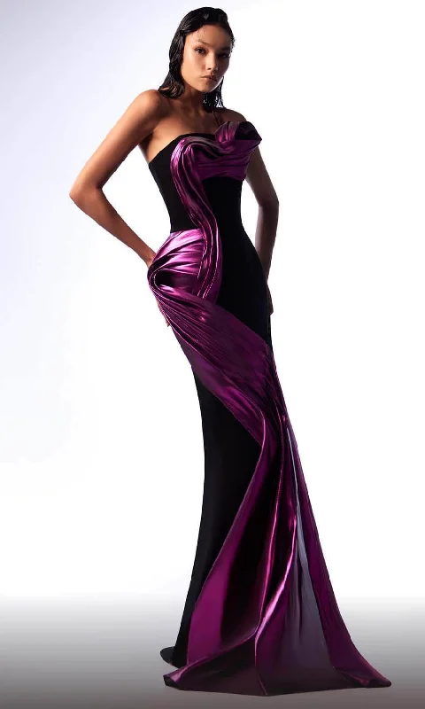 MNM Couture G1730 - Metallic Sash Evening Dress Christmas party dresses