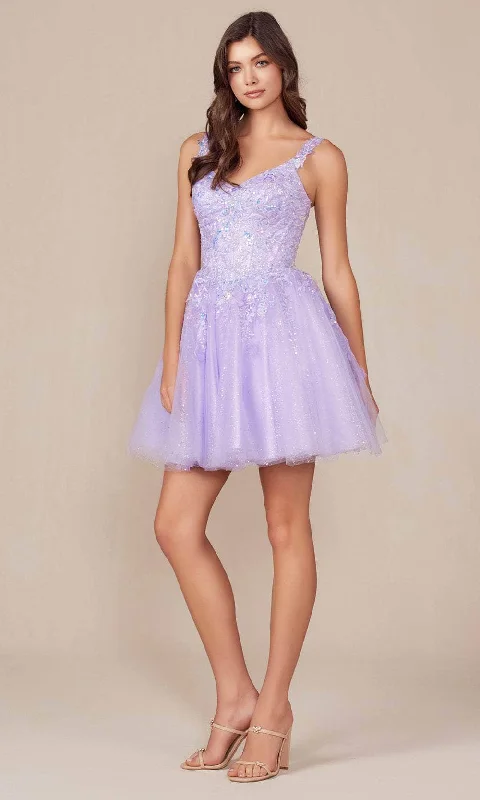 Nox Anabel H846 - V-Neck A-Line Cocktail Dress Zara party dresses