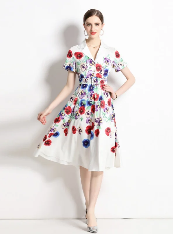 Printed Short-sleeved Dress Urban Outfitters floral dresses