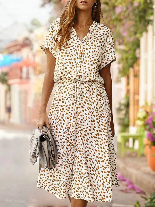 Women's Dresses Polka Dot Print Belted Short Sleeve Dress PrettyLittleThing floral dresses Women's Dresses Polka Dot Print Belted Short Sleeve Dress PrettyLittleThing floral dresses