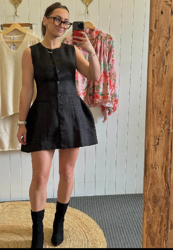 Lux Mini Button Down Dress Elegant Mini Skirt